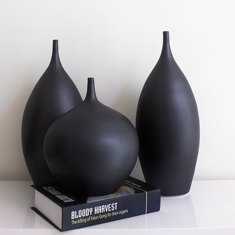 Modern Black Vases (3-piece)