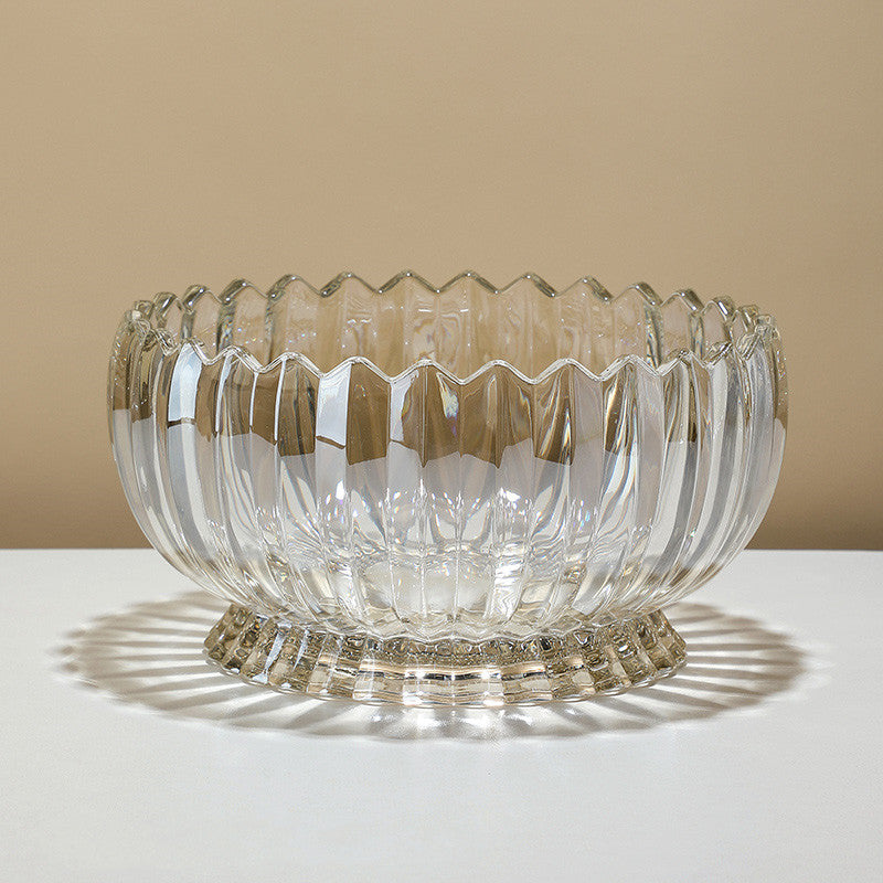 Luxe Glass Lotus Snack Plate