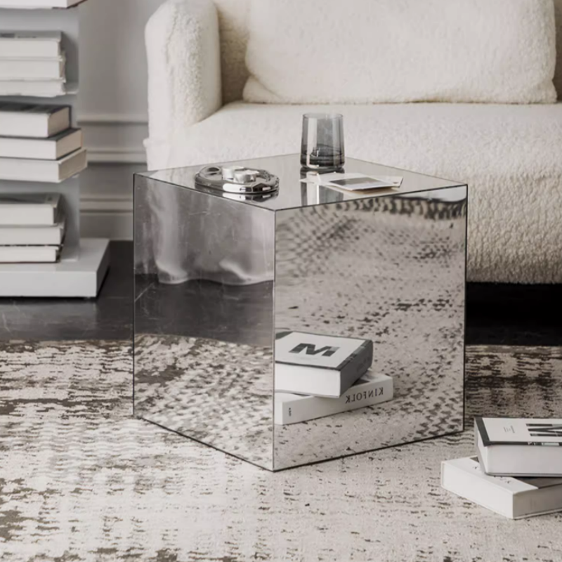 Luxe Mirror Cube Table