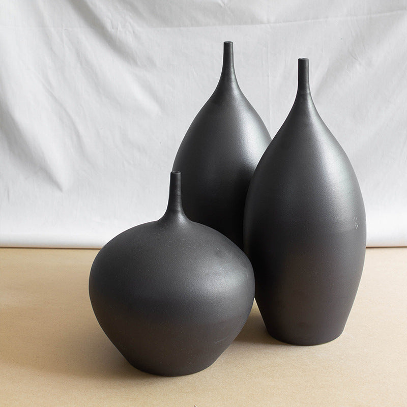 Modern Black Vases (3-piece)