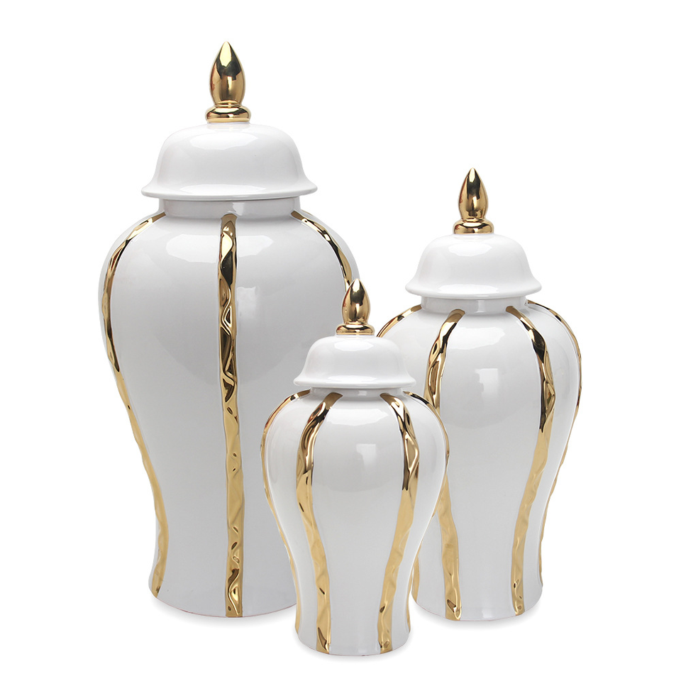 Luxury Ceramic Stripe Jars