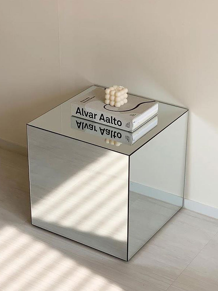 Luxe Mirror Cube Table