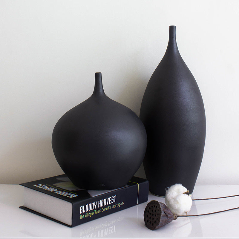 Modern Black Vases (3-piece)