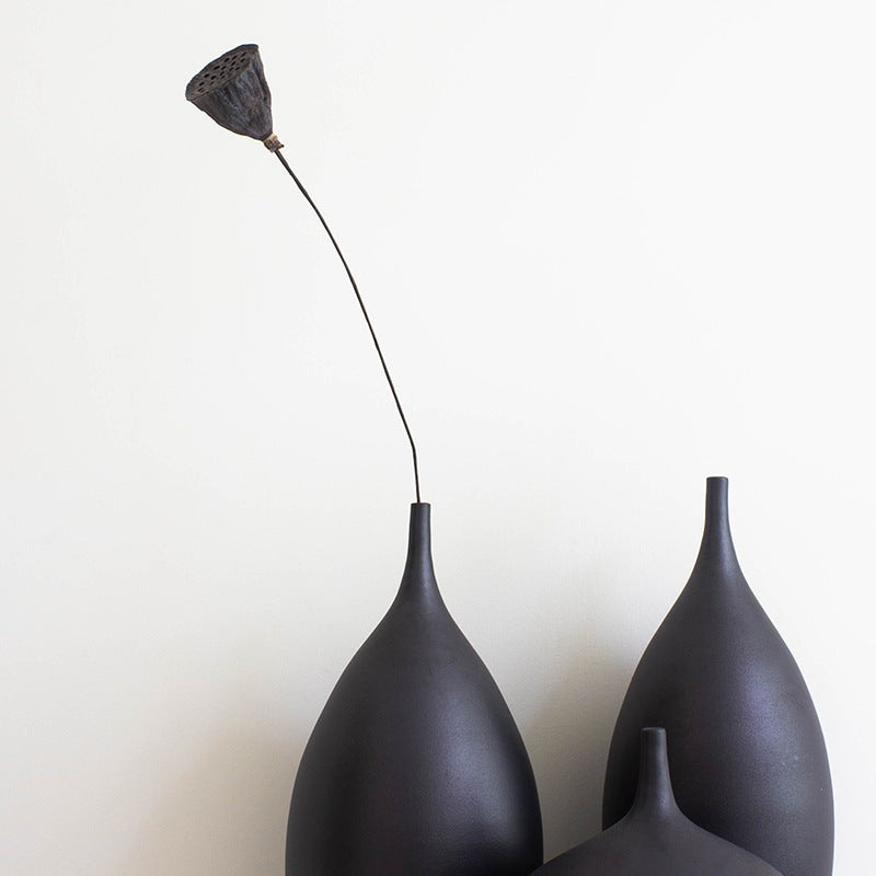 Modern Black Vases (3-piece)