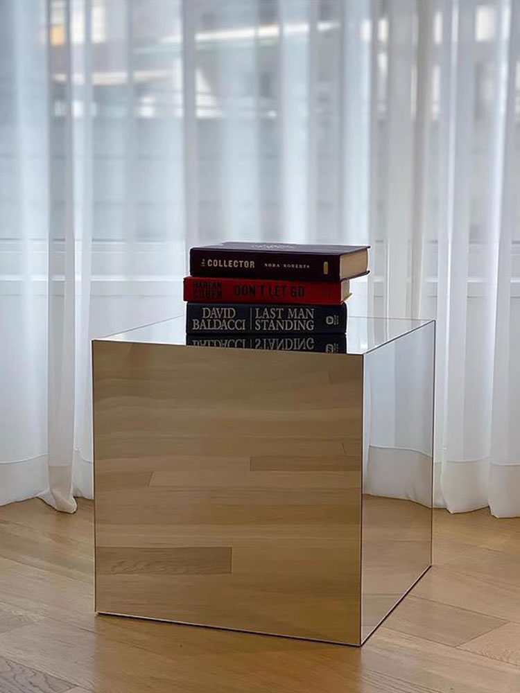 Luxe Mirror Cube Table